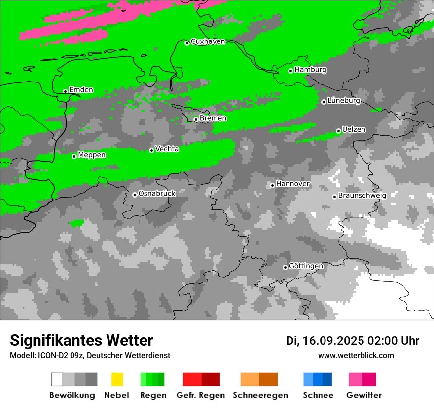 Modellkarten Signifikantes Wetter