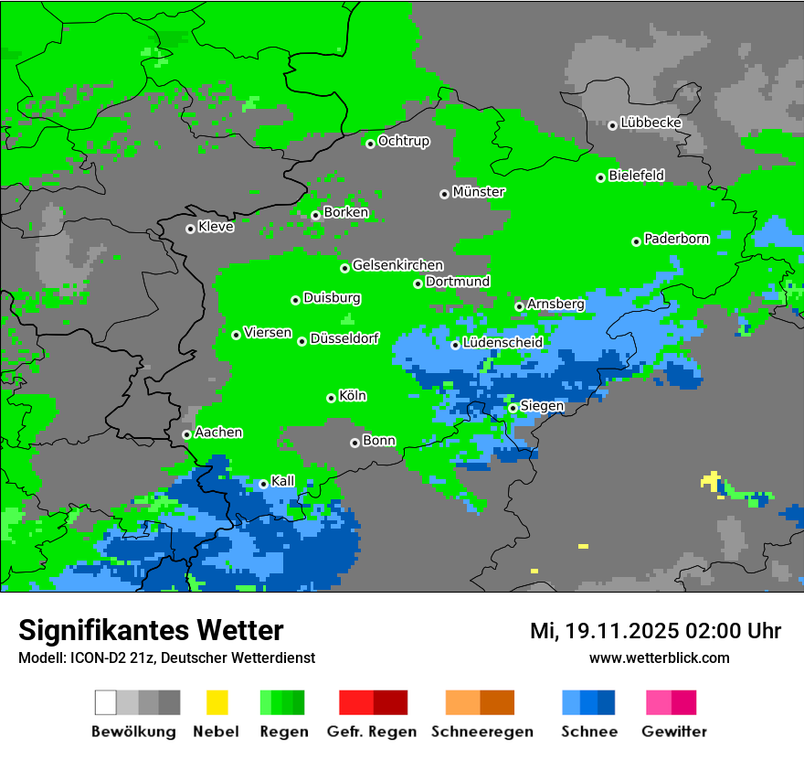 Modellkarten Signifikantes Wetter