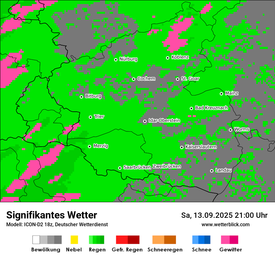Modellkarten Signifikantes Wetter