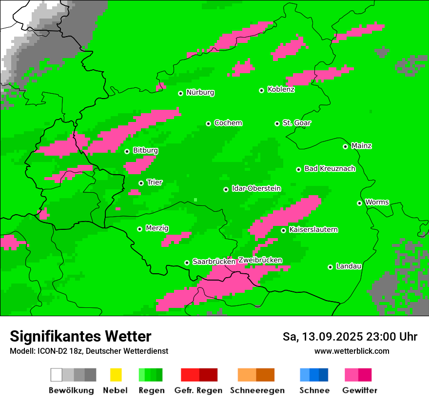Modellkarten Signifikantes Wetter