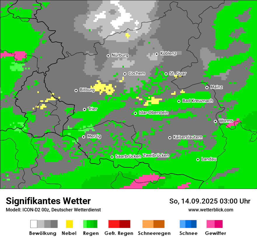 Modellkarten Signifikantes Wetter