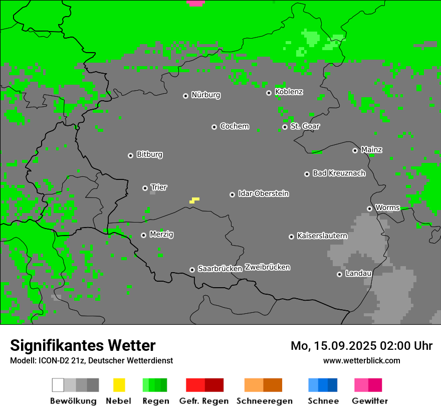 Modellkarten Signifikantes Wetter