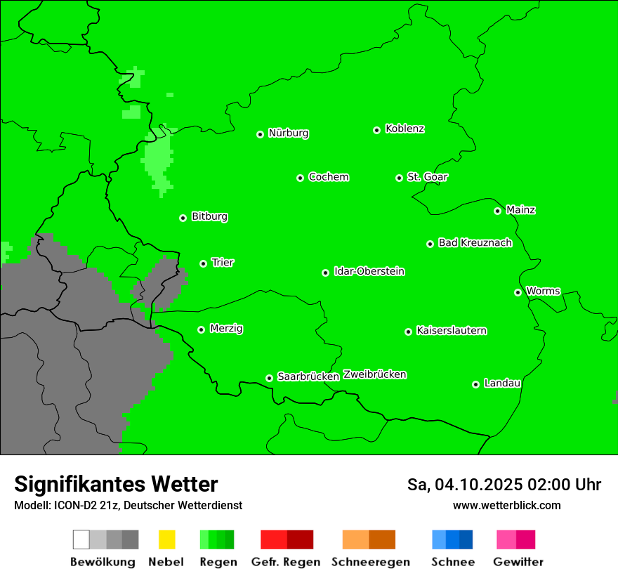 Modellkarten Signifikantes Wetter