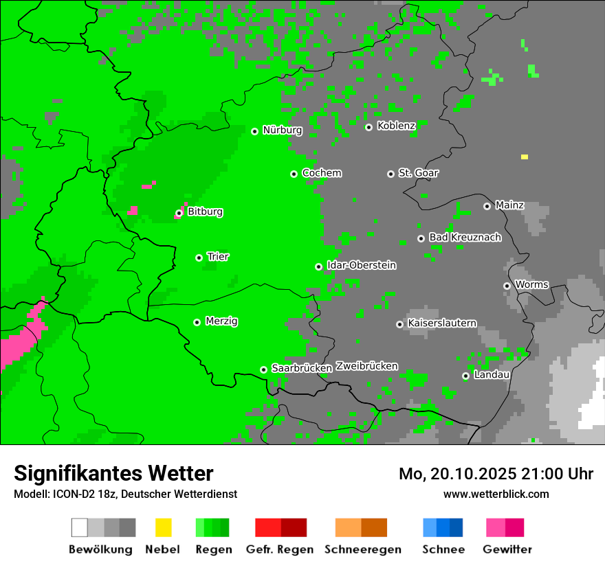 Modellkarten Signifikantes Wetter