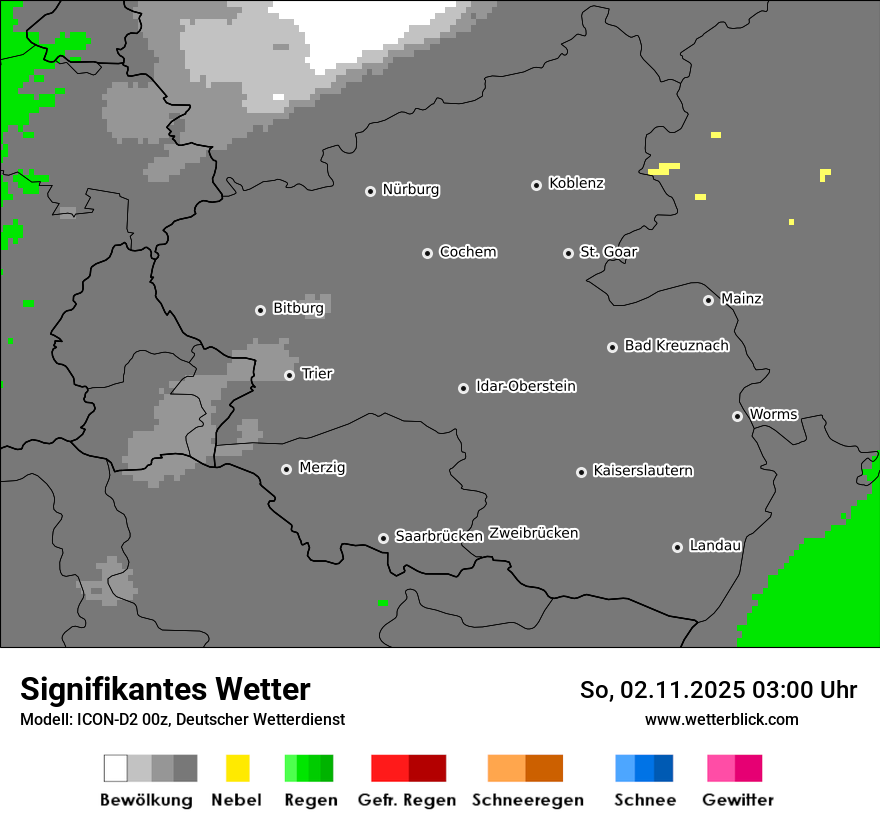 Modellkarten Signifikantes Wetter