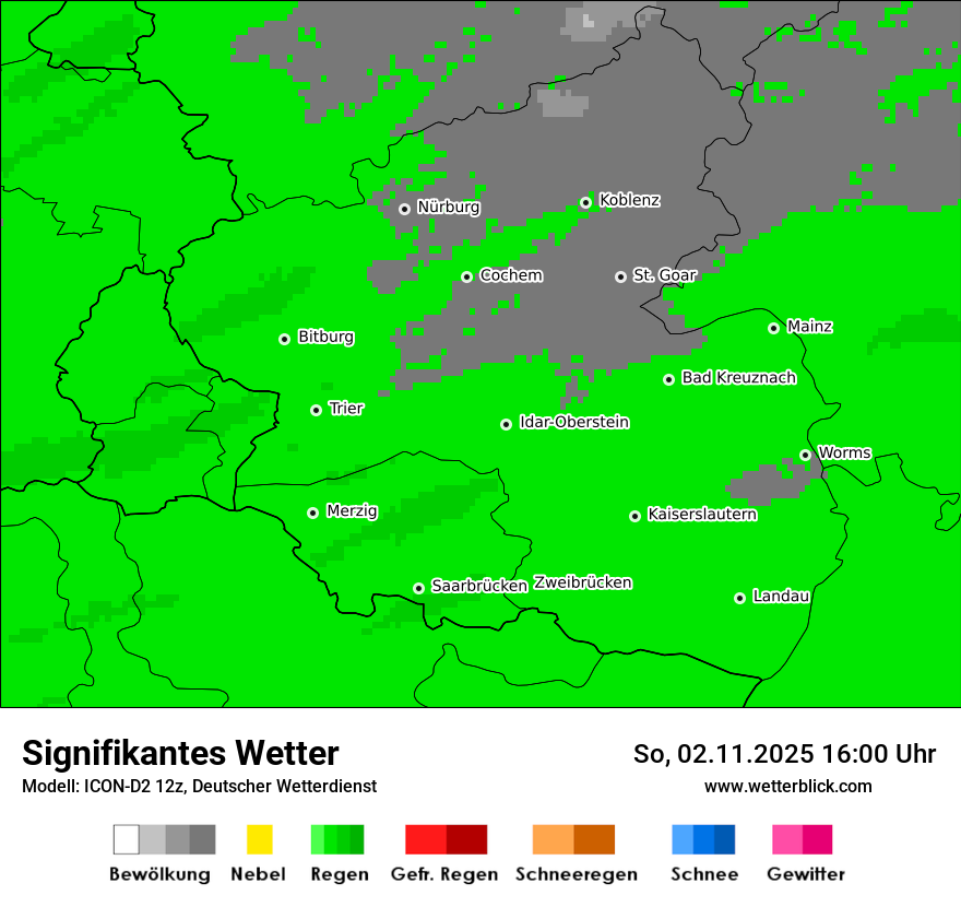 Modellkarten Signifikantes Wetter