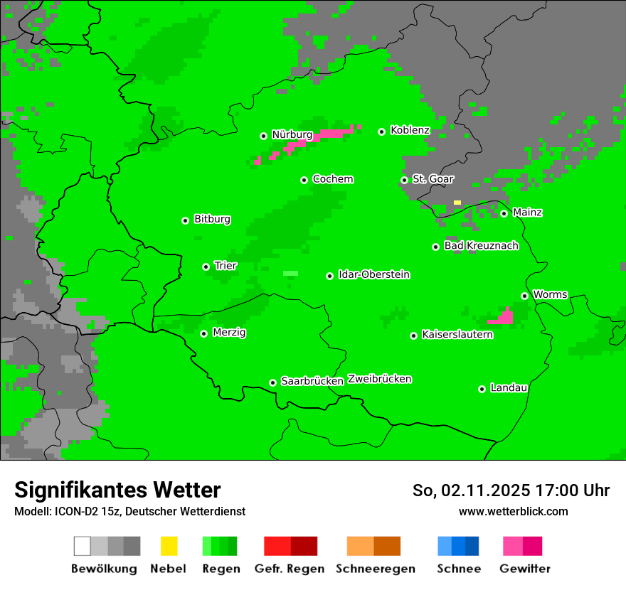 Modellkarten Signifikantes Wetter