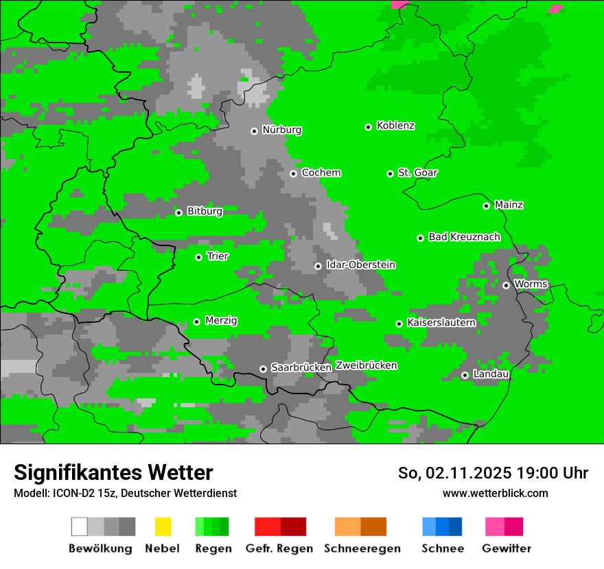 Modellkarten Signifikantes Wetter