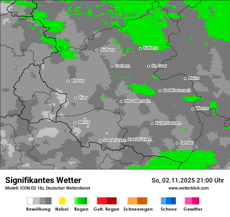 Modellkarten Signifikantes Wetter