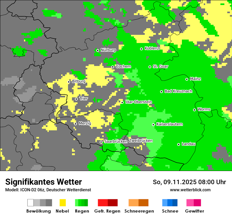 Modellkarten Signifikantes Wetter