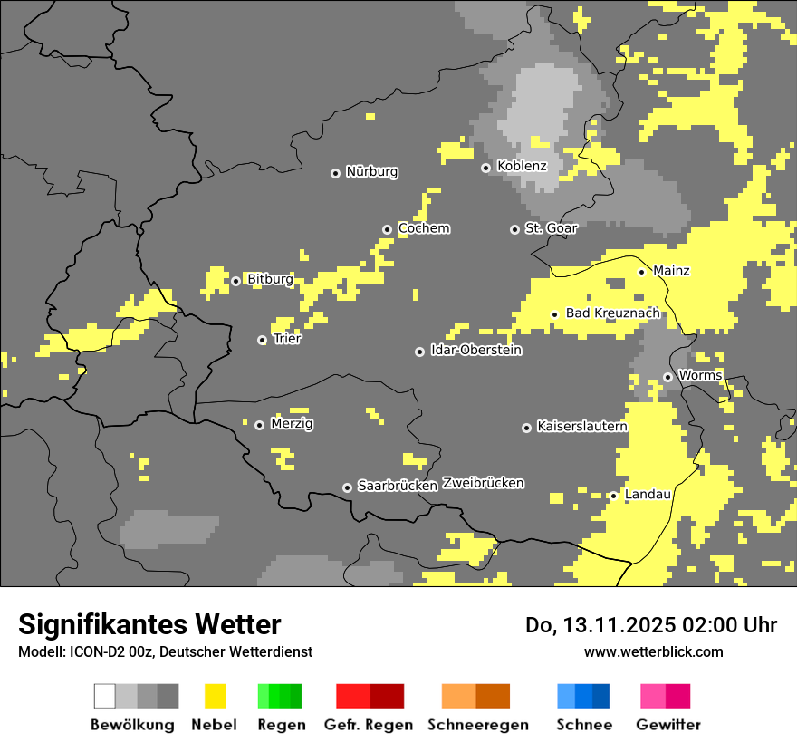 Modellkarten Signifikantes Wetter