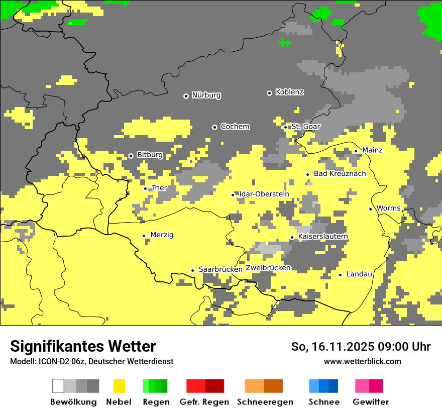 Modellkarten Signifikantes Wetter