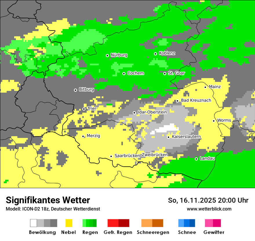 Modellkarten Signifikantes Wetter