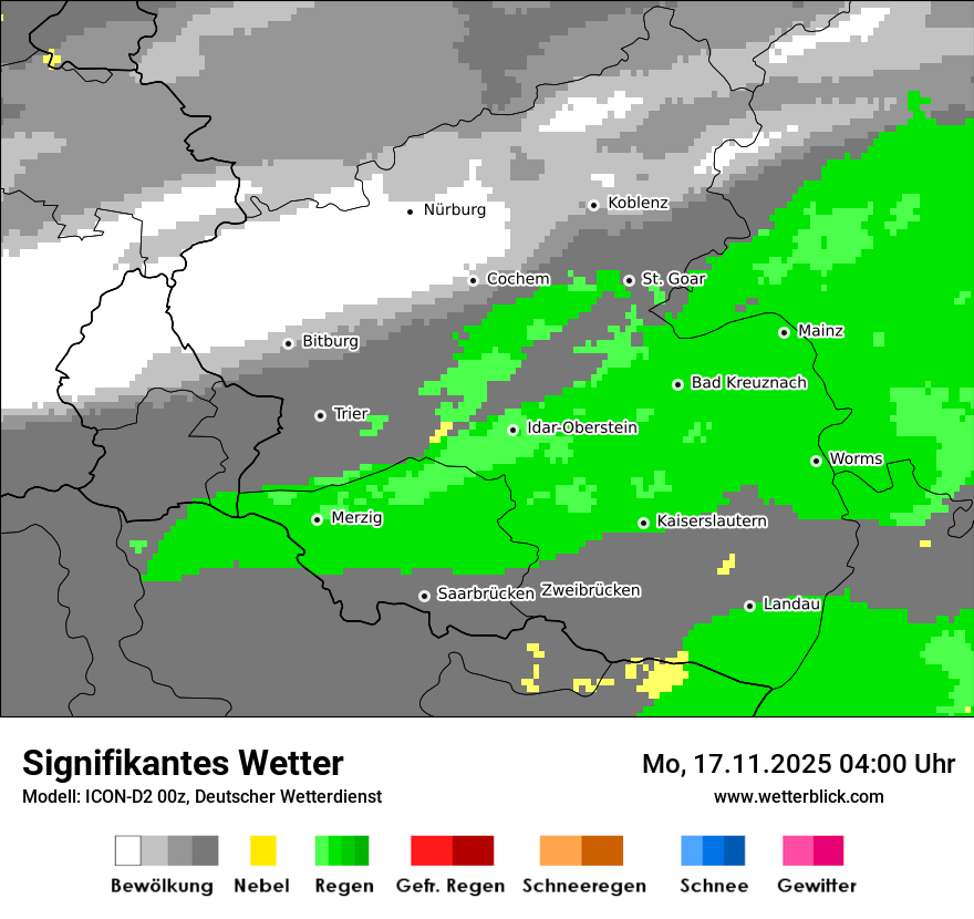 Modellkarten Signifikantes Wetter