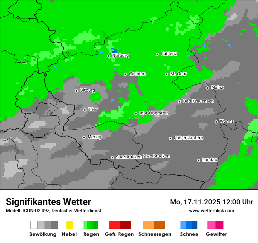 Modellkarten Signifikantes Wetter