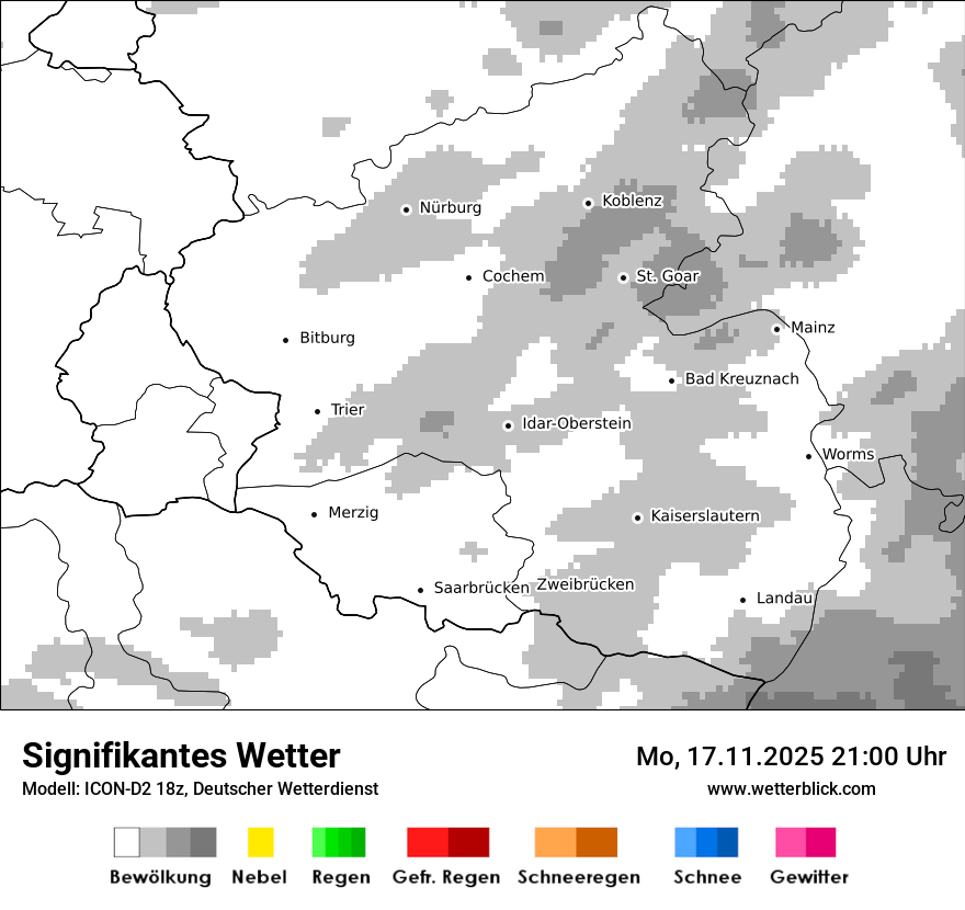 Modellkarten Signifikantes Wetter