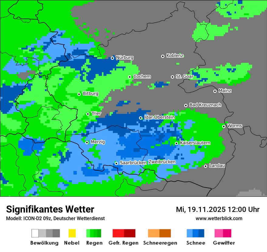 Modellkarten Signifikantes Wetter