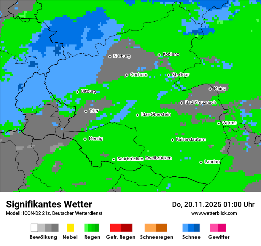 Modellkarten Signifikantes Wetter