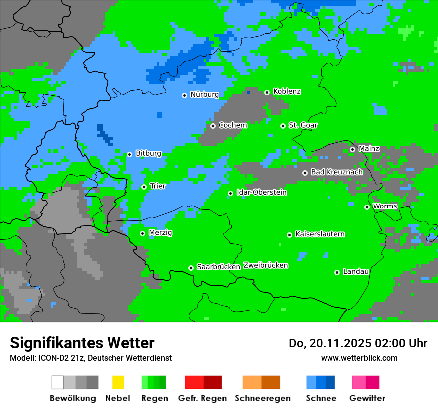 Modellkarten Signifikantes Wetter
