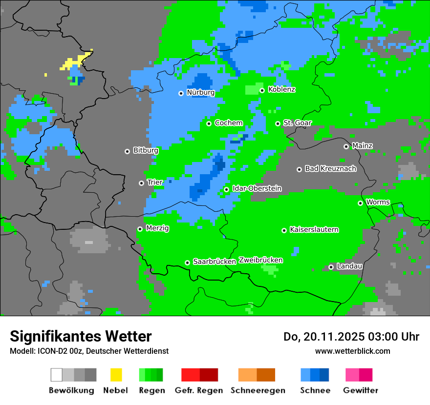 Modellkarten Signifikantes Wetter