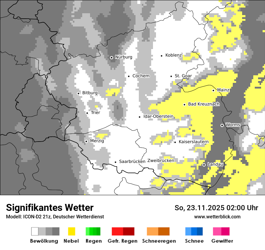 Modellkarten Signifikantes Wetter