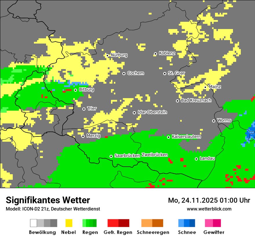 Modellkarten Signifikantes Wetter