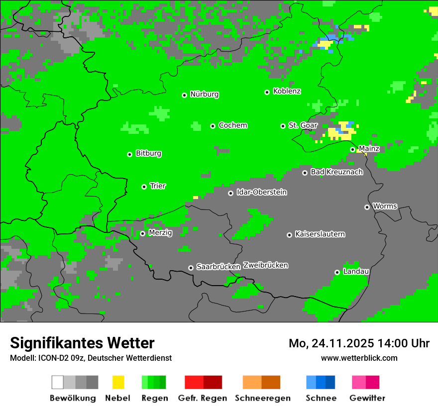 Modellkarten Signifikantes Wetter