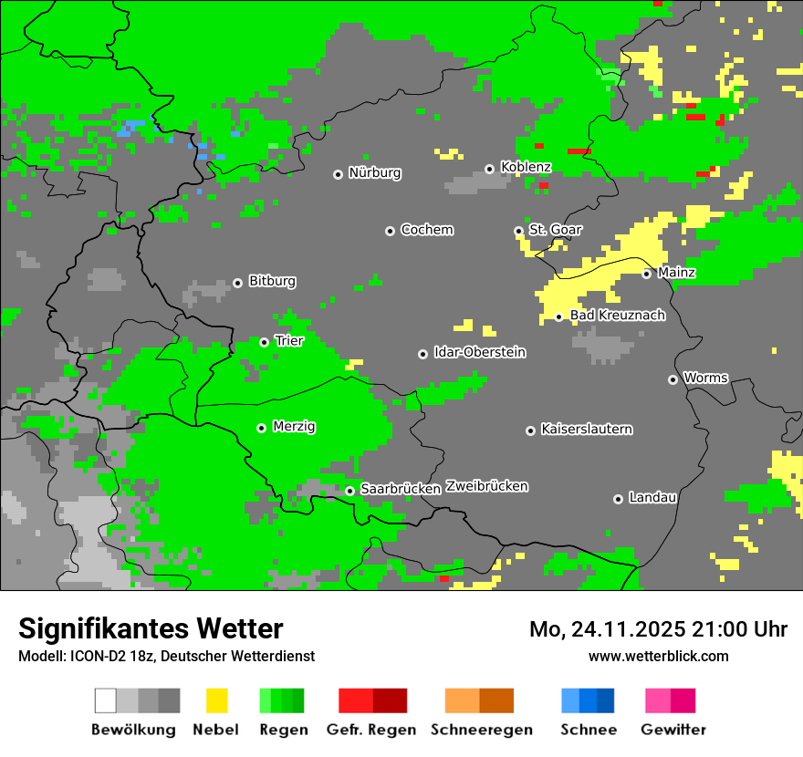 Modellkarten Signifikantes Wetter