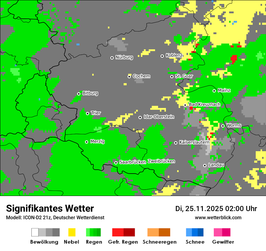 Modellkarten Signifikantes Wetter