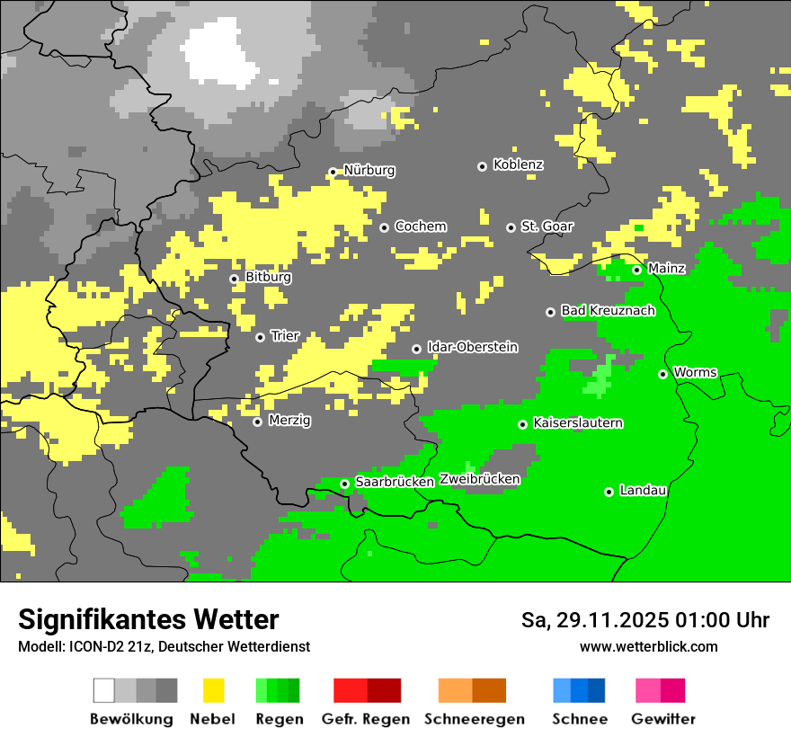 Modellkarten Signifikantes Wetter