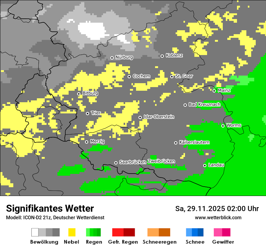Modellkarten Signifikantes Wetter