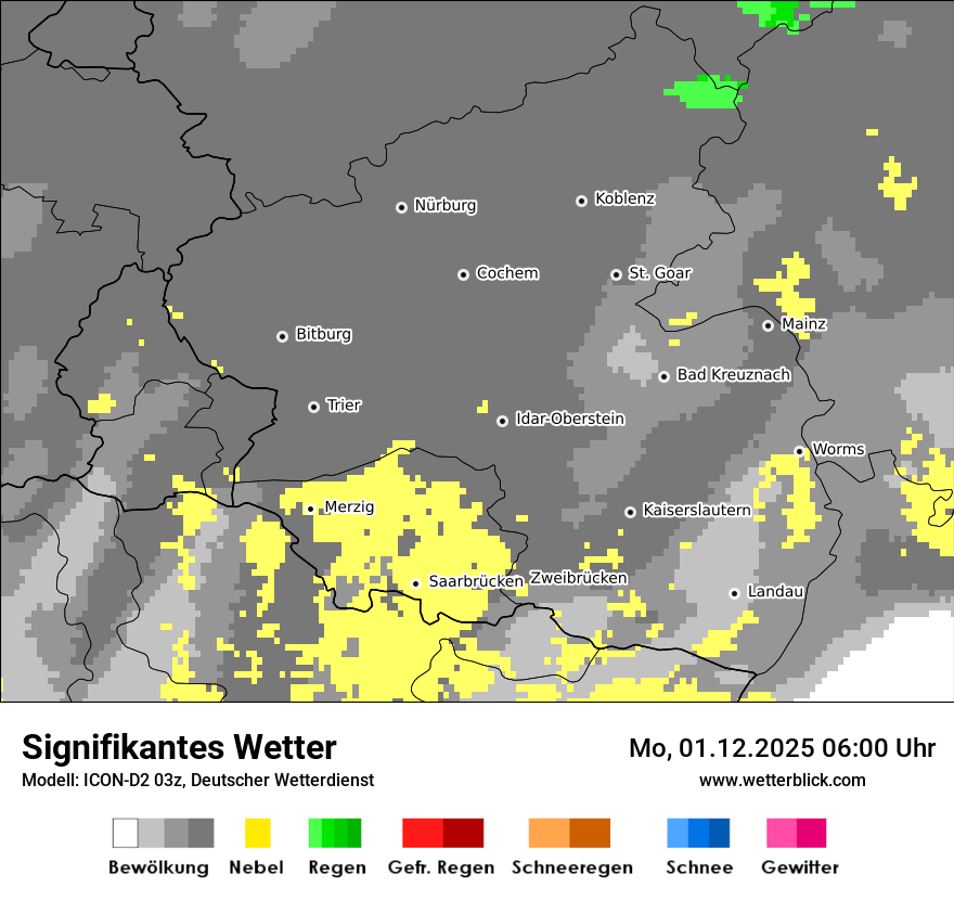 Modellkarten Signifikantes Wetter