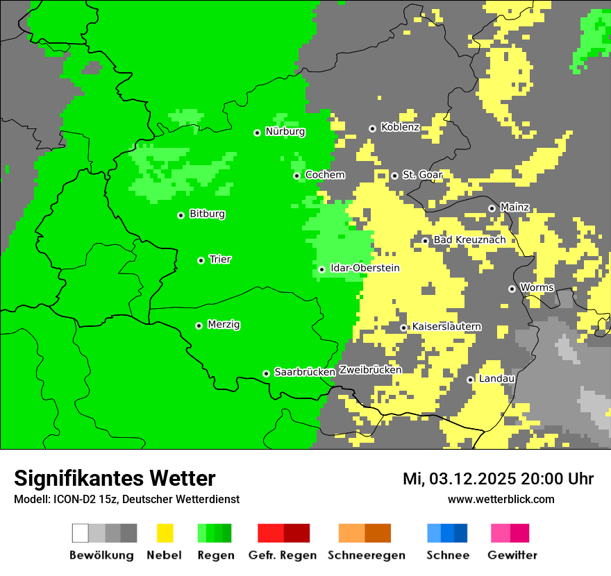 Modellkarten Signifikantes Wetter