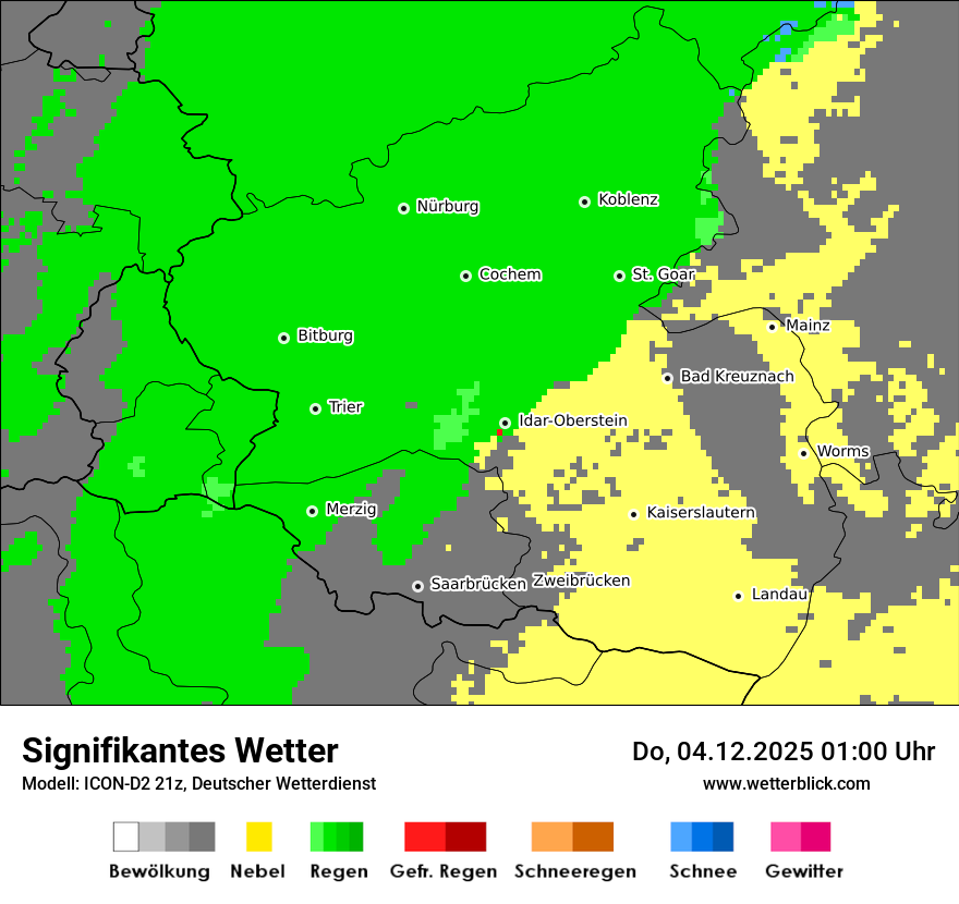 Modellkarten Signifikantes Wetter