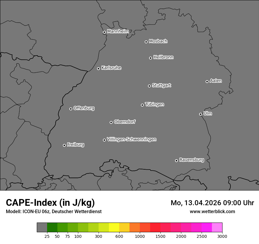Modellkarte ICON-EU – cape – bw