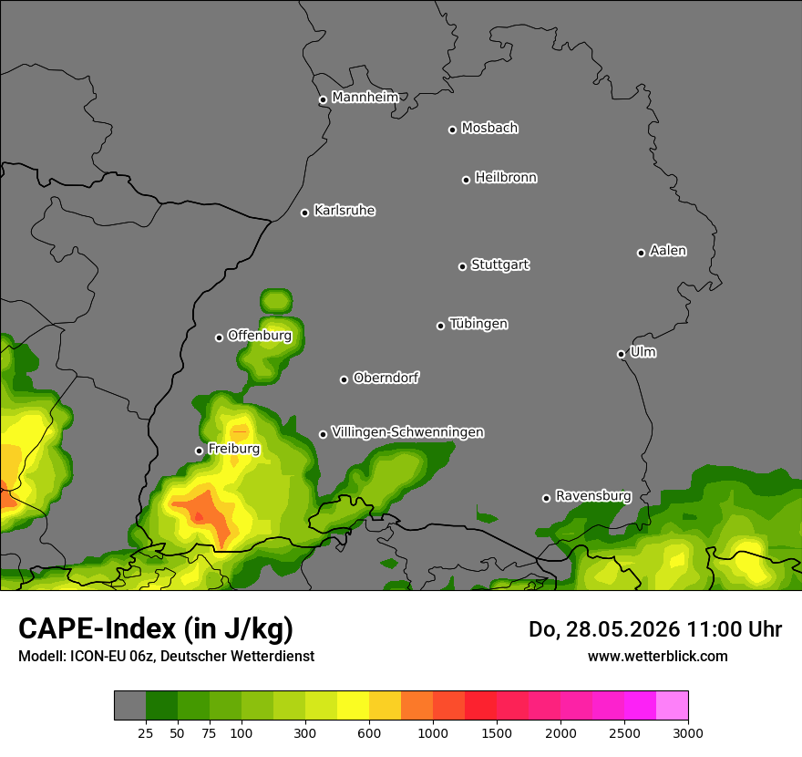 Modellkarte ICON-EU – cape – bw