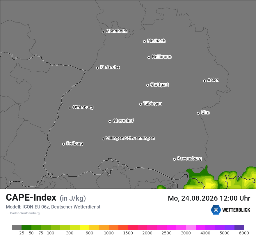 Modellkarte ICON-EU – cape – bw