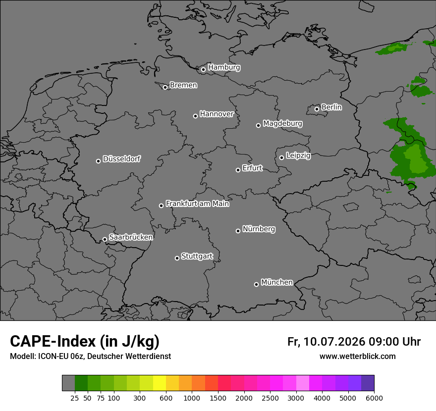 Modellkarte ICON-EU – cape – deutschland