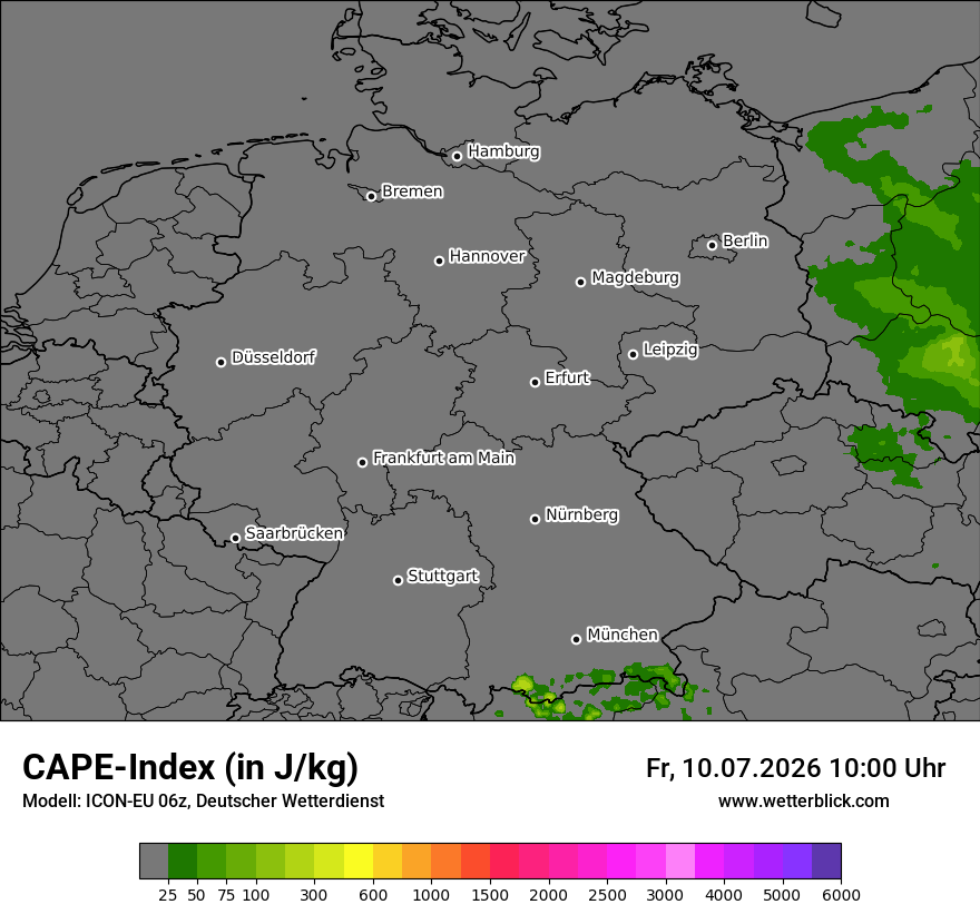 Modellkarte ICON-EU – cape – deutschland