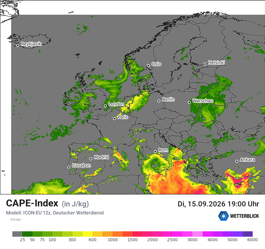 Modellkarte ICON-EU – cape – europa