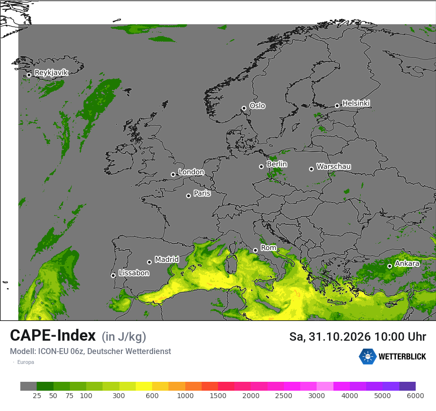 Modellkarte ICON-EU – cape – europa