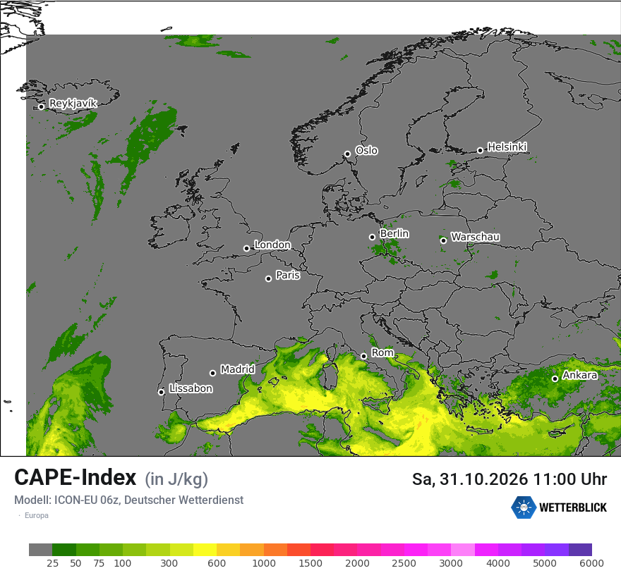 Modellkarte ICON-EU – cape – europa