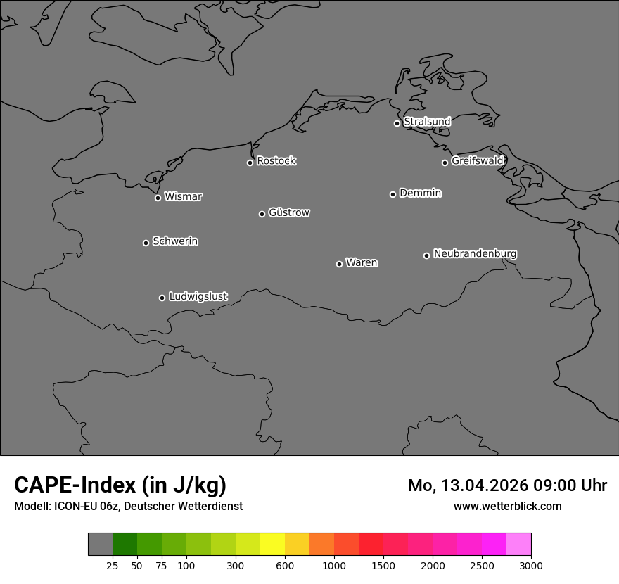 Modellkarte ICON-EU – cape – mv