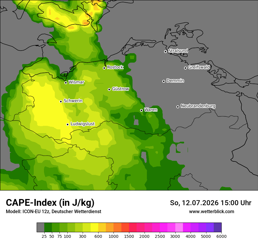 Modellkarte ICON-EU – cape – mv