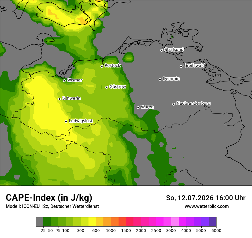 Modellkarte ICON-EU – cape – mv
