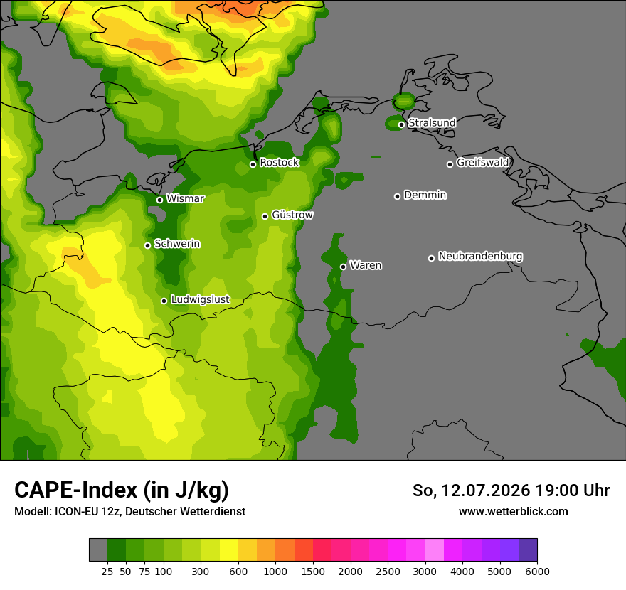 Modellkarte ICON-EU – cape – mv