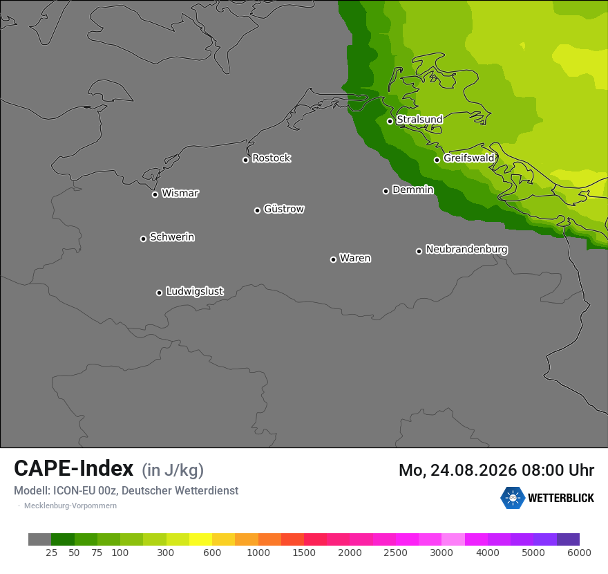 Modellkarte ICON-EU – cape – mv