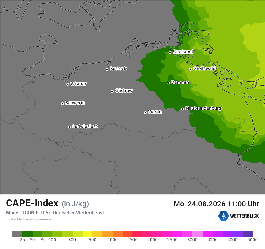 Modellkarte ICON-EU – cape – mv