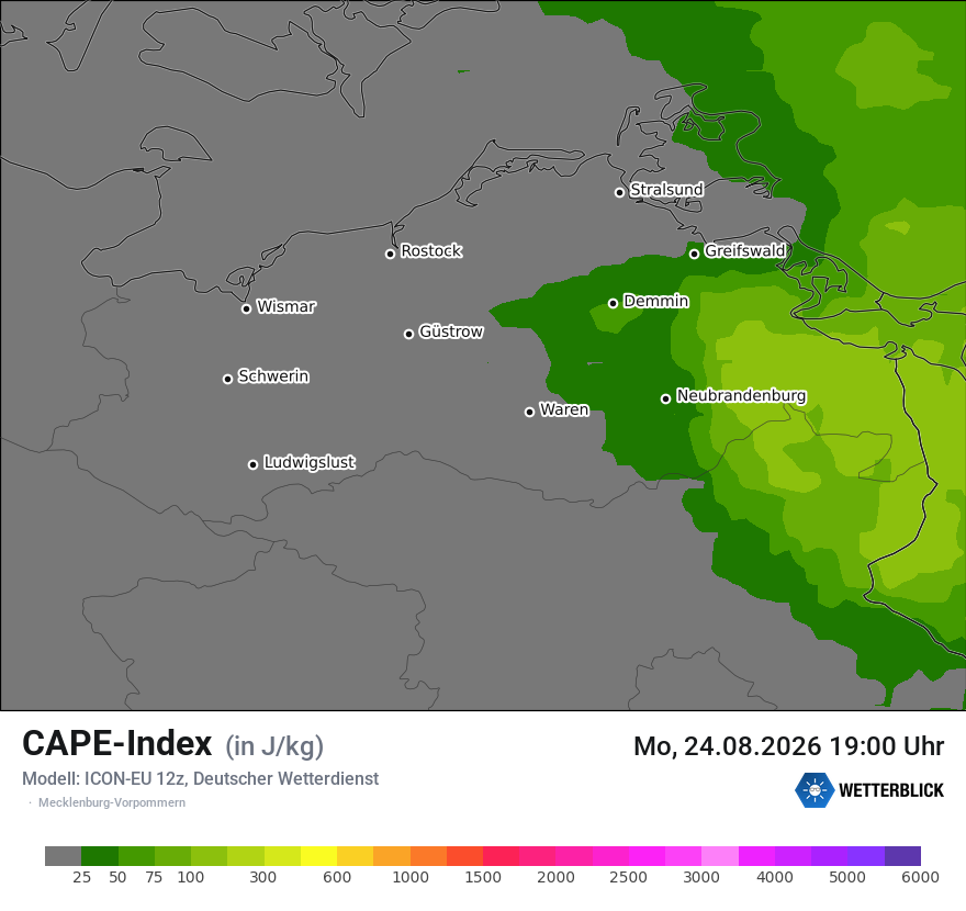 Modellkarte ICON-EU – cape – mv
