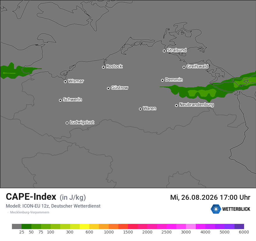 Modellkarte ICON-EU – cape – mv